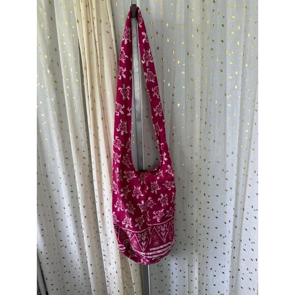 Unbranded 100% Cotton Tropical Turtle All Over Sling Oversized Crossbody Bag - Picture 5 of 11